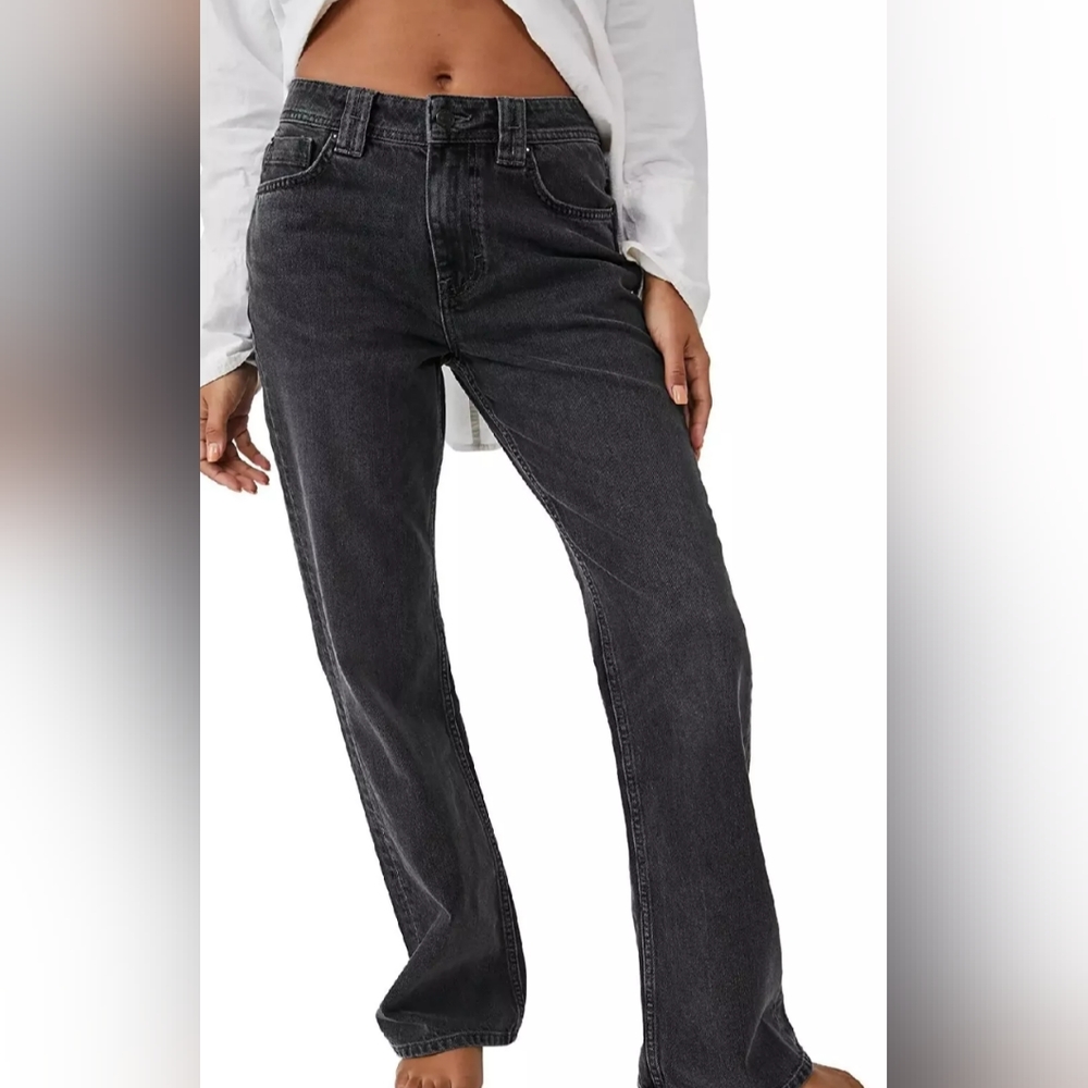 NWT Free People Ava Bootcut Jeans Black/Grey 27